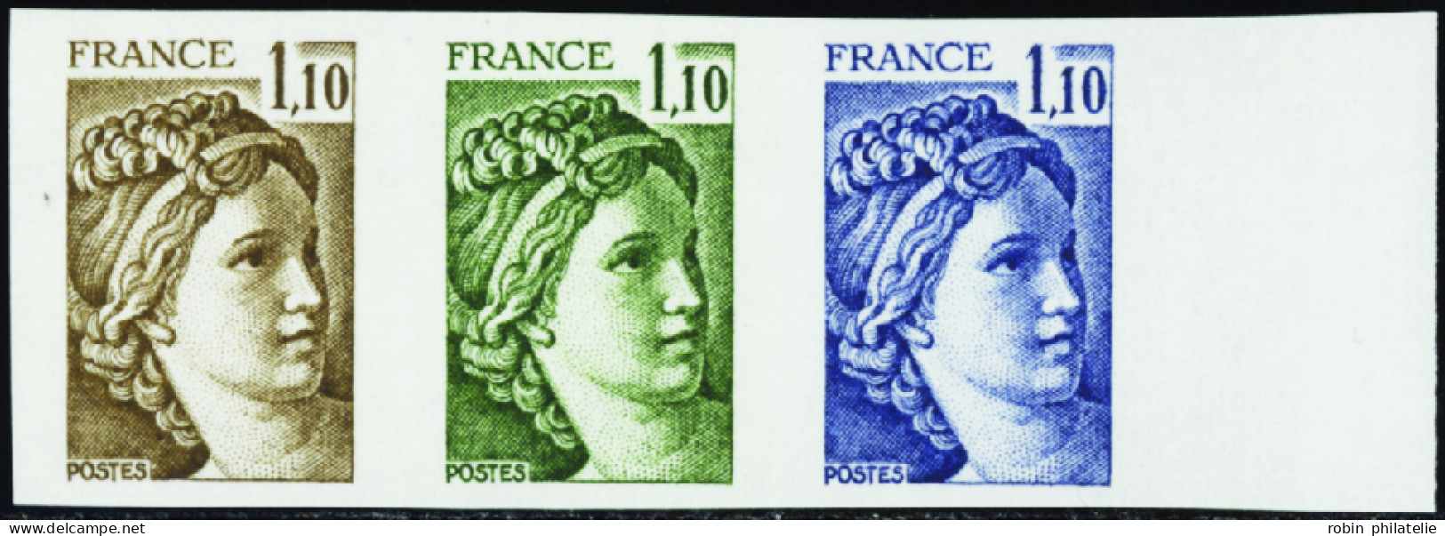 France Variétés  N°2058 1,10 Sabine Bande De 3 Essais De Couleur  Qualité:** - Zonder Classificatie