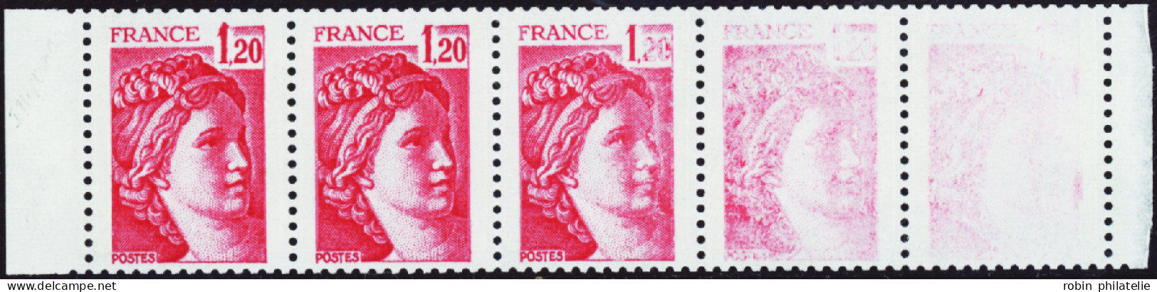 France Variétés  N°2059 Bande De 5 3 Timbres Impression Partielle  Qualité:** - Unclassified