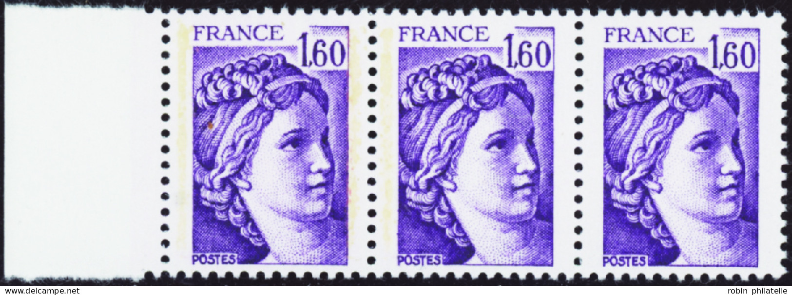 France Variétés  N°2060a 1f60 Violet Sans Bande De Phosphore Tenant à 1 Bande   Qualité:** - Ohne Zuordnung