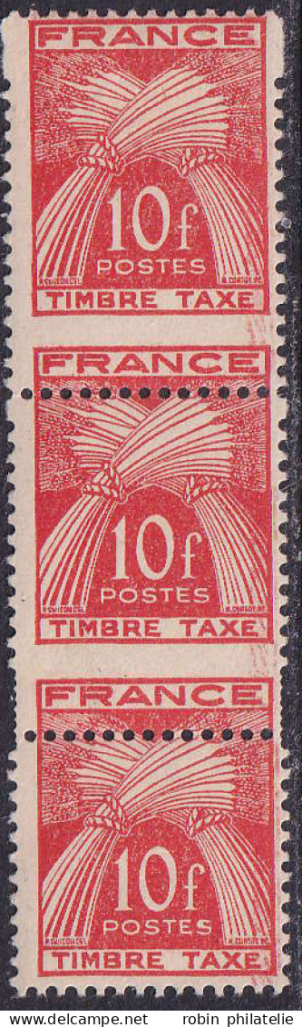 France Variétés Taxes N°86 Bande De 3 Variété De Piquage (1 Ex*)  Qualité:** - Ohne Zuordnung