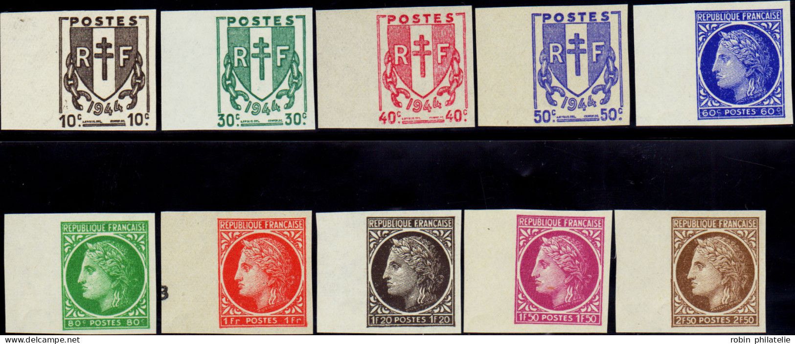 France Non Dentelés N°670/681  Chaines Et Cérès 10  Valeurs Bord De Feuille  Qualité:** - 1945-47 Ceres (Mazelin)