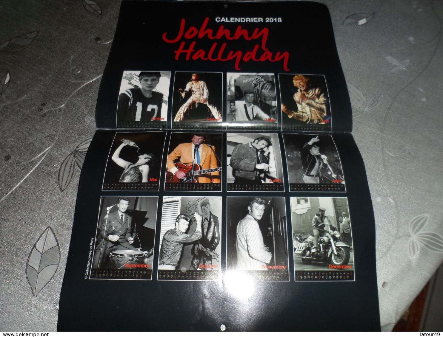 Calendrier  Johnny Hallyday Avec Poster 2018   22 X  30 Cm - Plakate & Poster
