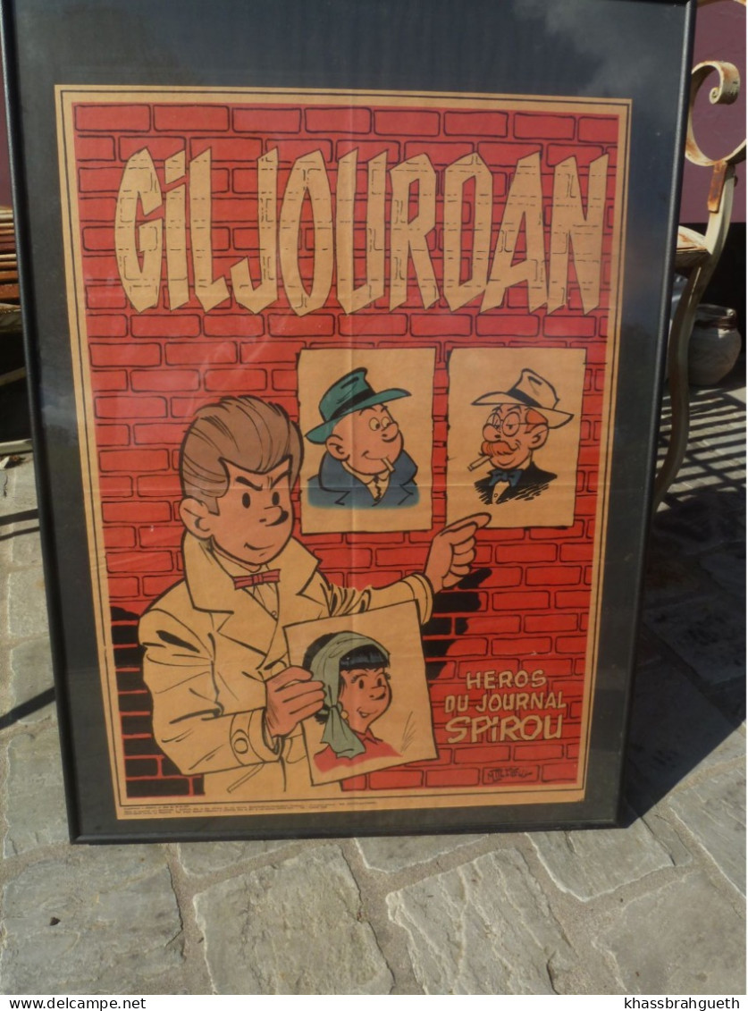 TILLIEUX - POSTERS COULEURS "GIL JOURDAN" - DUPUIS 1970 (ENCADRE) - Sérigraphies & Lithographies