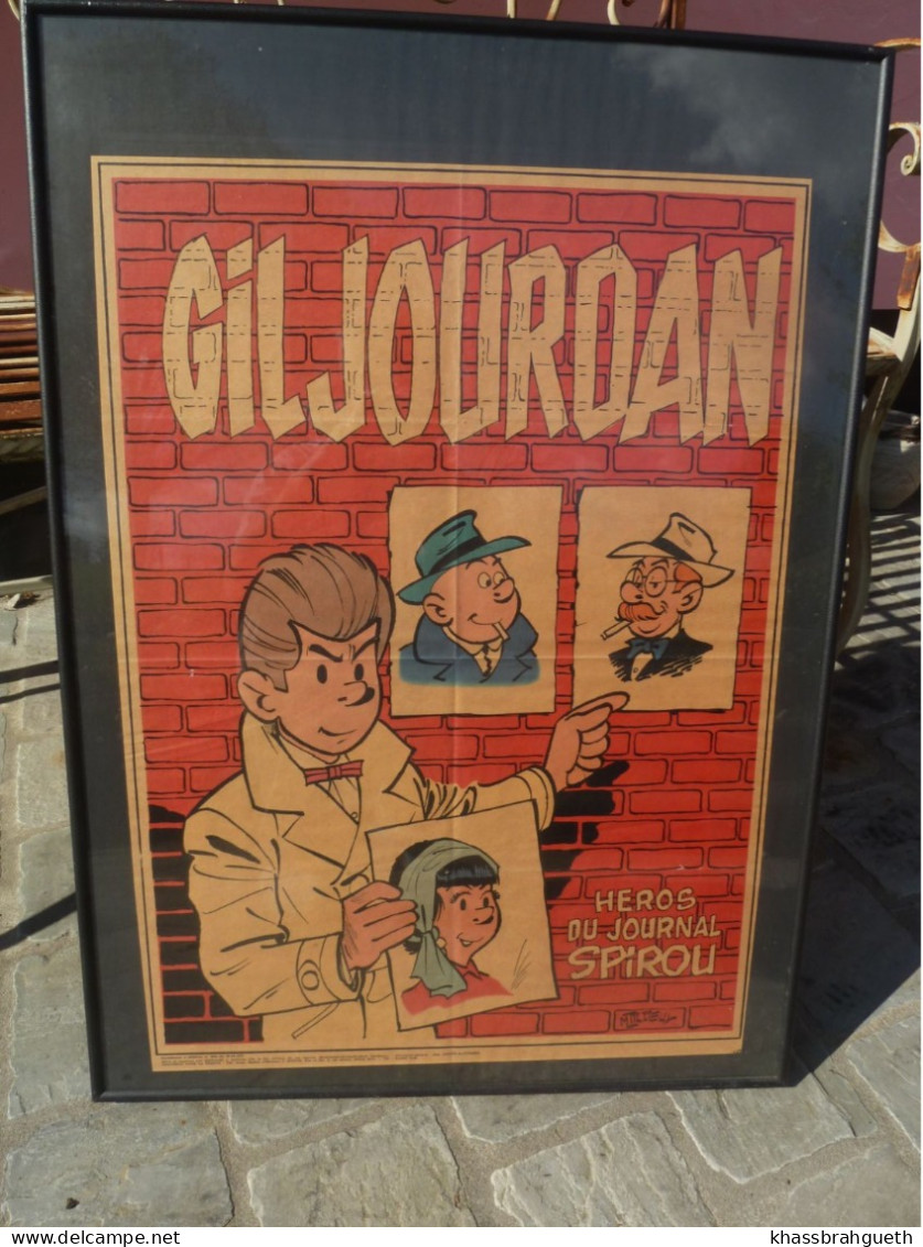 TILLIEUX - POSTERS COULEURS "GIL JOURDAN" - DUPUIS 1970 (ENCADRE) - Sérigraphies & Lithographies