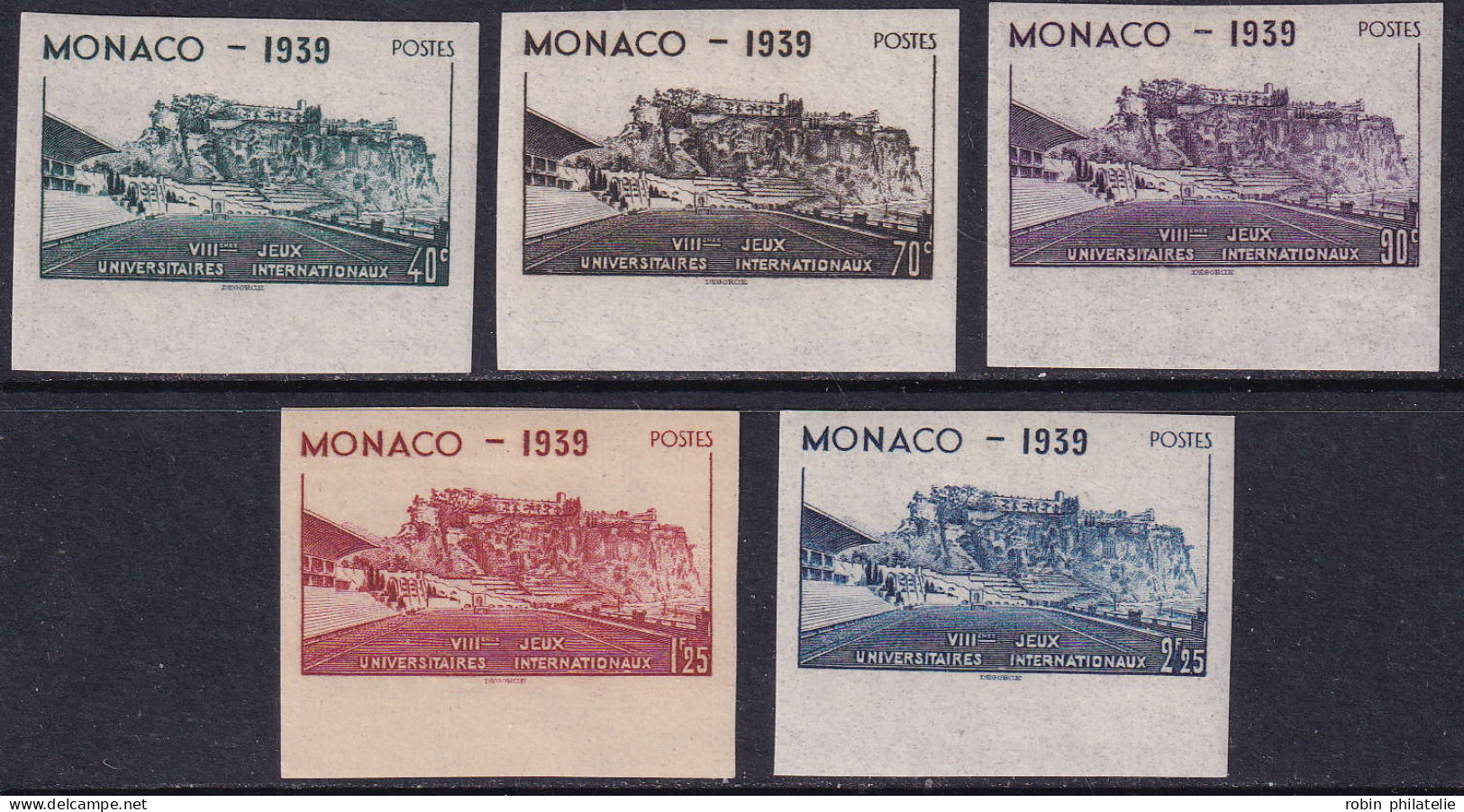 Monaco Non Dentelés N°195/199  Stade Louis 2 5 Valeurs  Qualité:* - Variétés