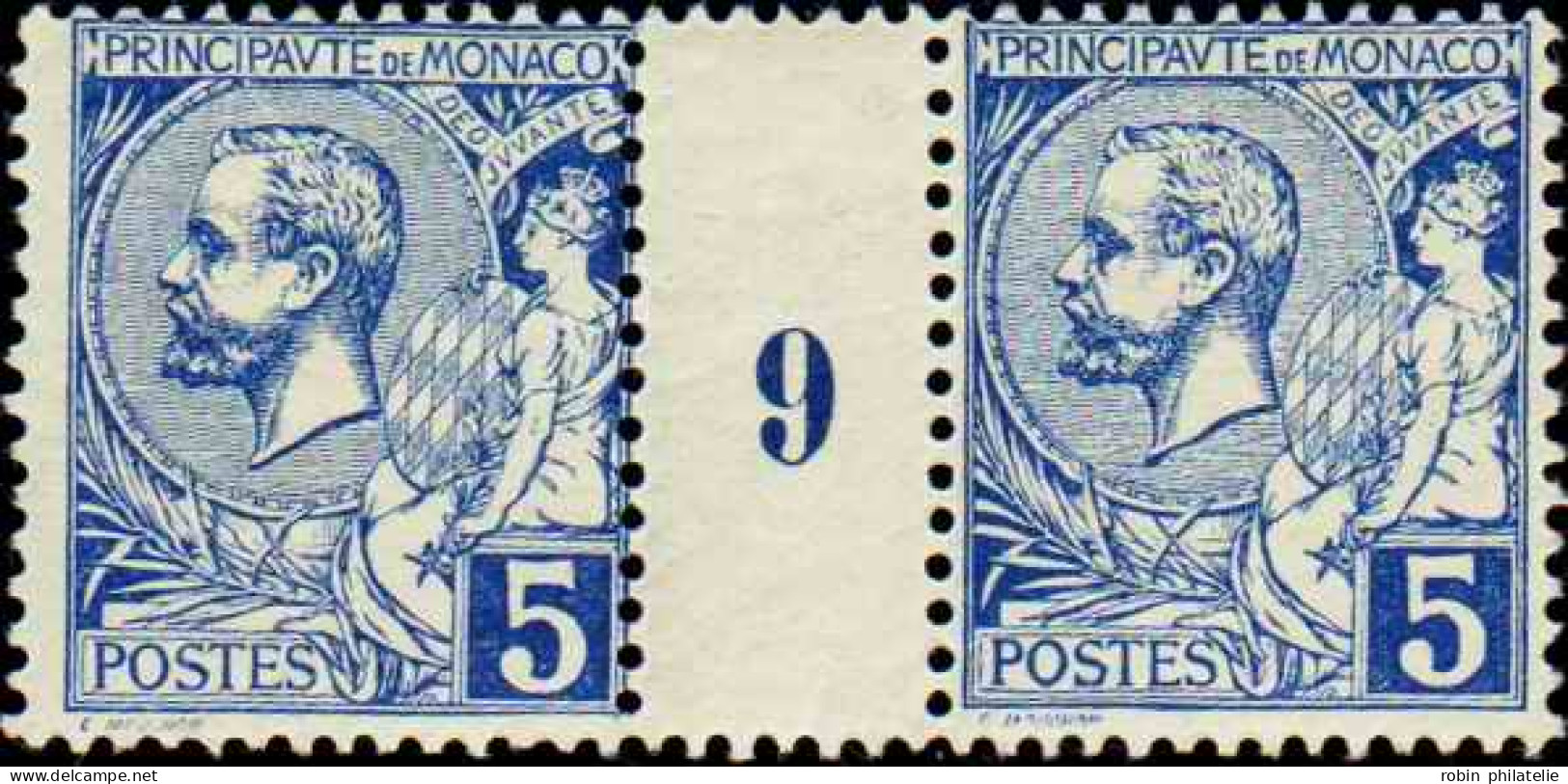 Monaco Millésimes N°13 5c Bleu Millésime 9  Qualité:* - Variétés