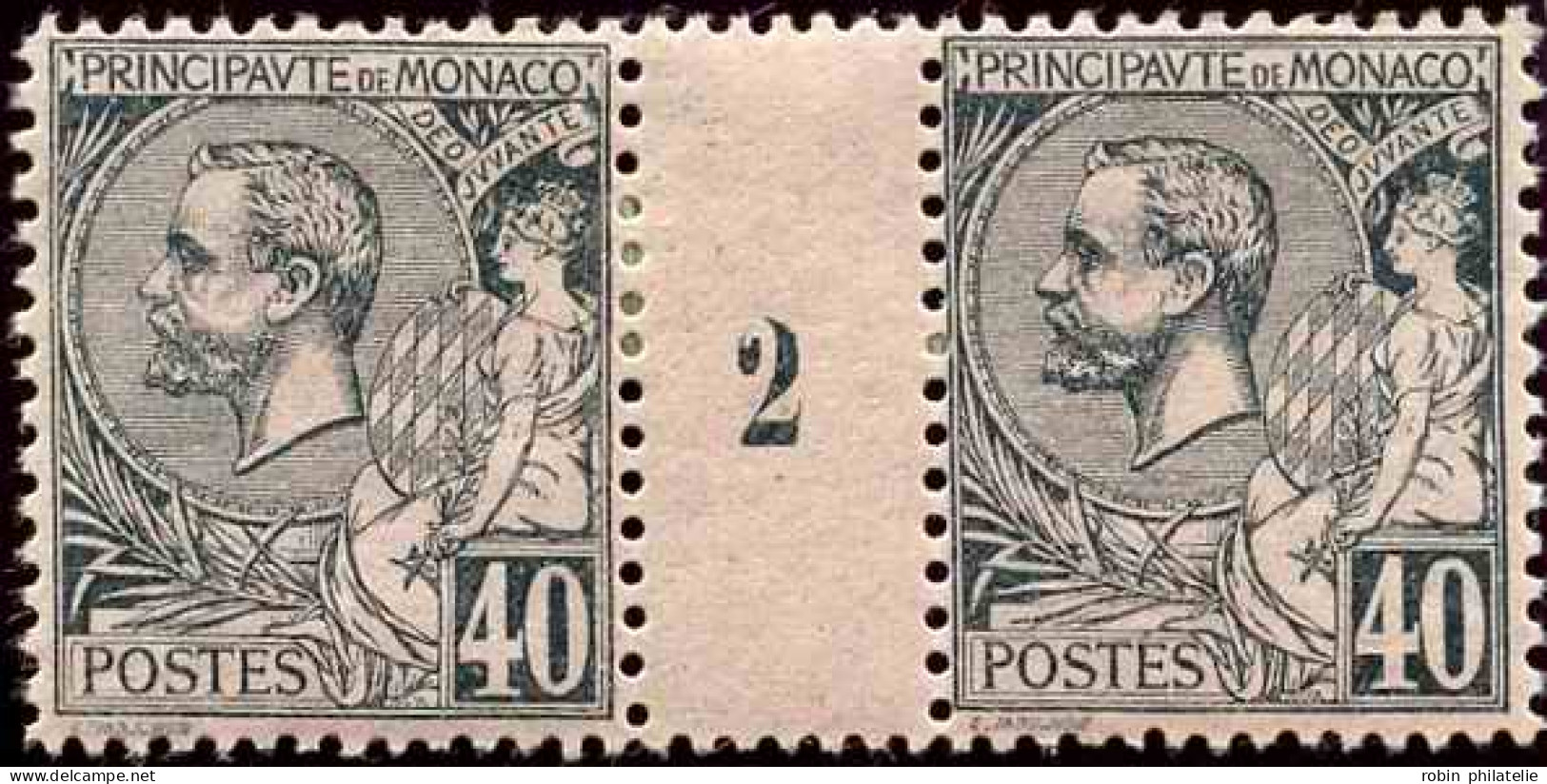 Monaco Millésimes N°17 40c Bleu Sur Rose Millésime 2  Qualité:* - Variétés