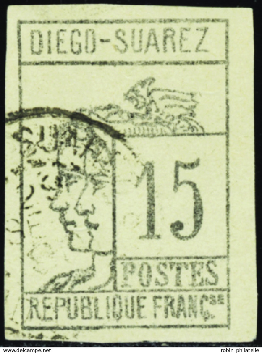 Diégo-Suarez  N°8 15c Gris-noir TB  Qualité:obl - Altri & Non Classificati