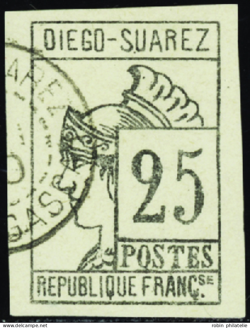 Diégo-Suarez  N°9 25c Gris-noir TB  Qualité:obl - Autres & Non Classés