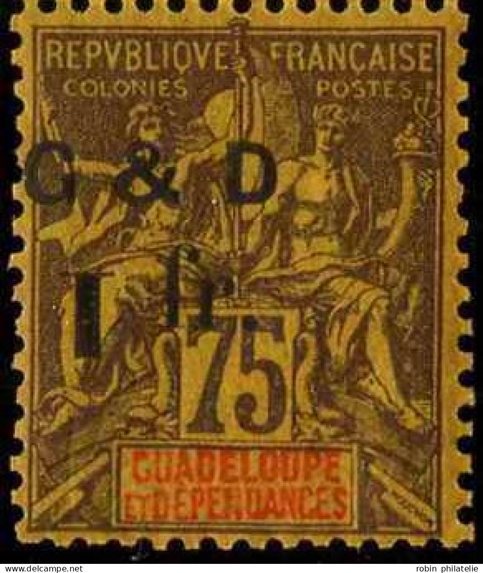 Guadeloupe  N°49Bc  "1" Renversé   Qualité:** - Altri & Non Classificati