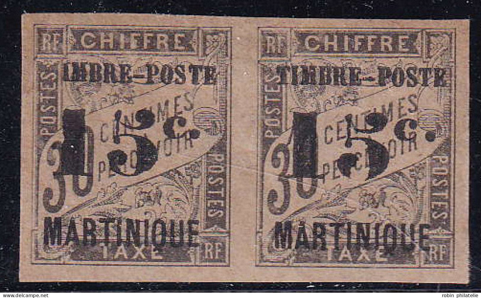 Martinique  N°22  IMBRE Tenant à TIMBRE  Qualité:* - Andere & Zonder Classificatie