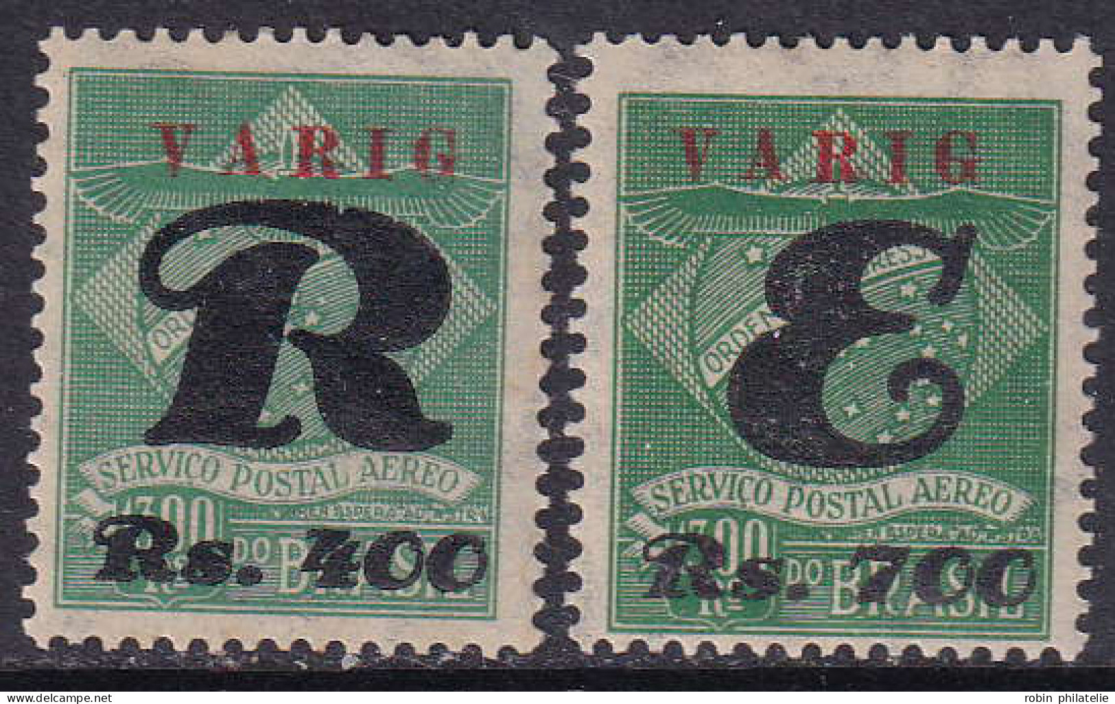 Brésil Compagnie Varig Poste Aérienne N°14 A/14B 2 Valeurs  Qualité:* - Airmail (Private Companies)