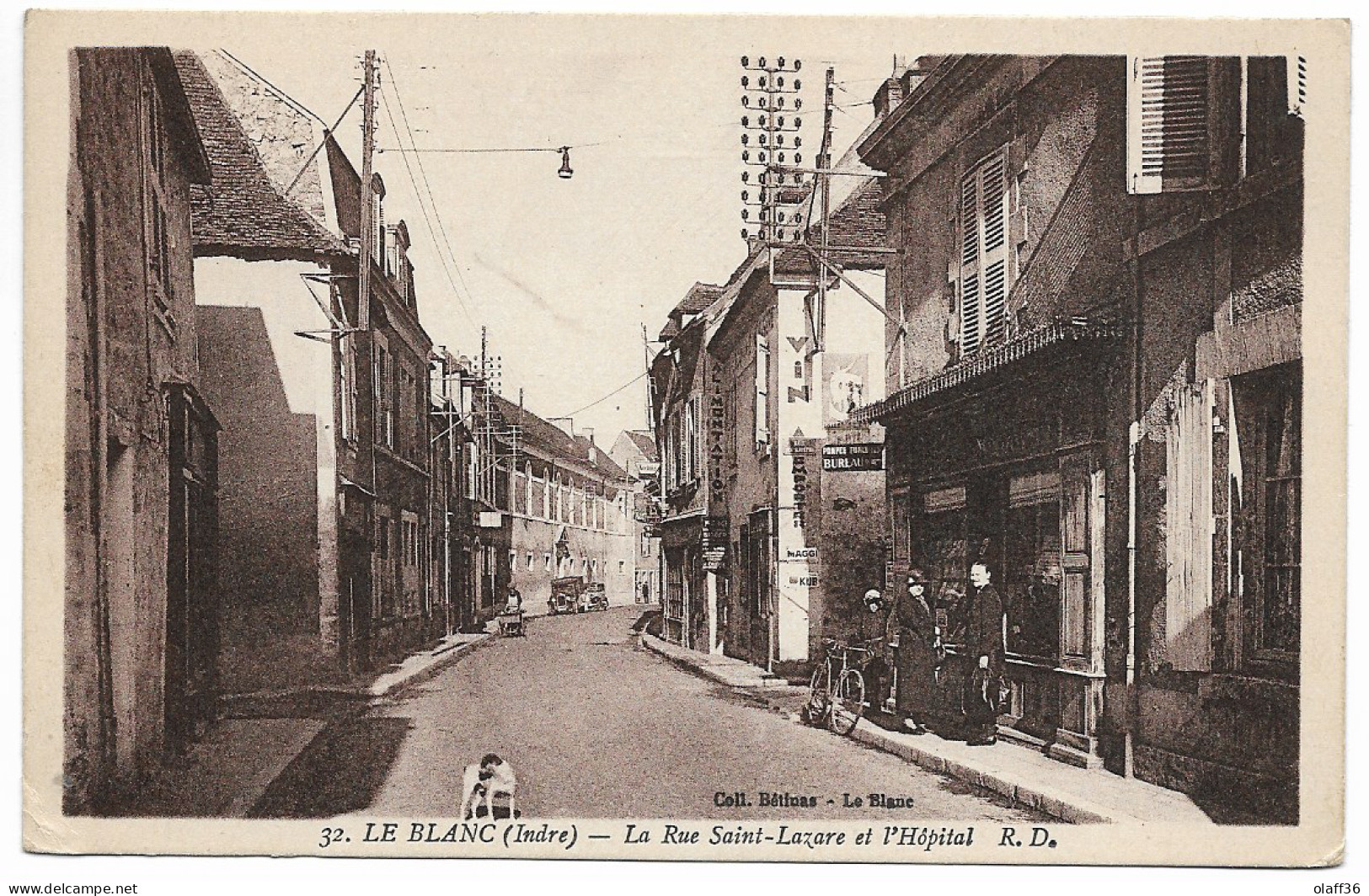 CPA 36 INDRE  LE BLANC La Rue ST. Lazare Et L'Hôpital  N°32 - Le Blanc