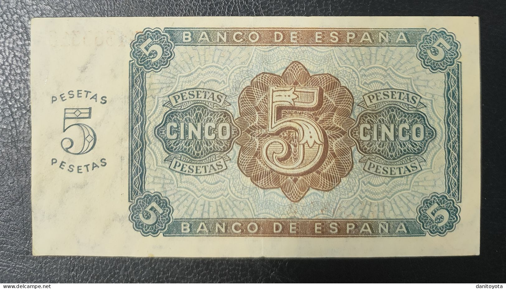 ESPAÑA. EDIFIL 435 A . 5 PTAS 10 DE AGOSTO DE 1938 SERIE G. CONSERVACIÓN.  MBC - 5 Pesetas