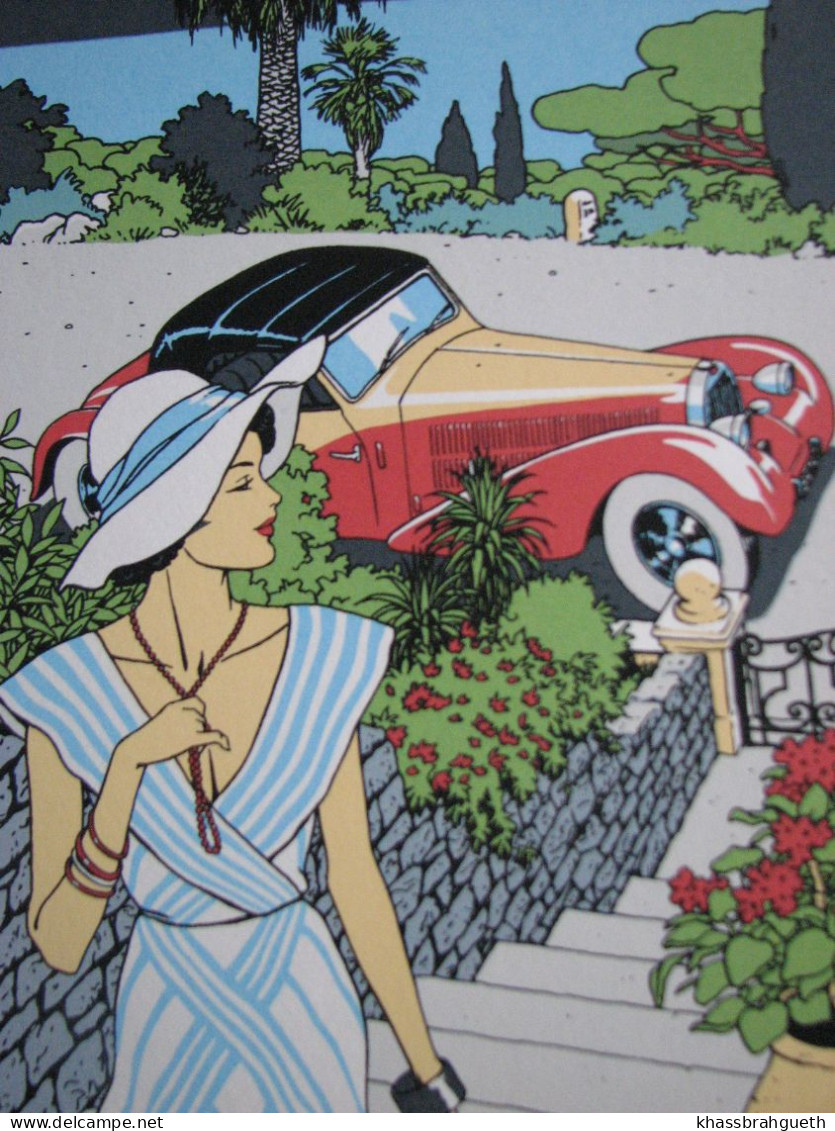 GIARDINO - SERIGRAPHIE COULEURS "PIN-UP & CARS" - FEST. BD AUTOWORLD BRUXELLES - Screen Printing & Direct Lithography