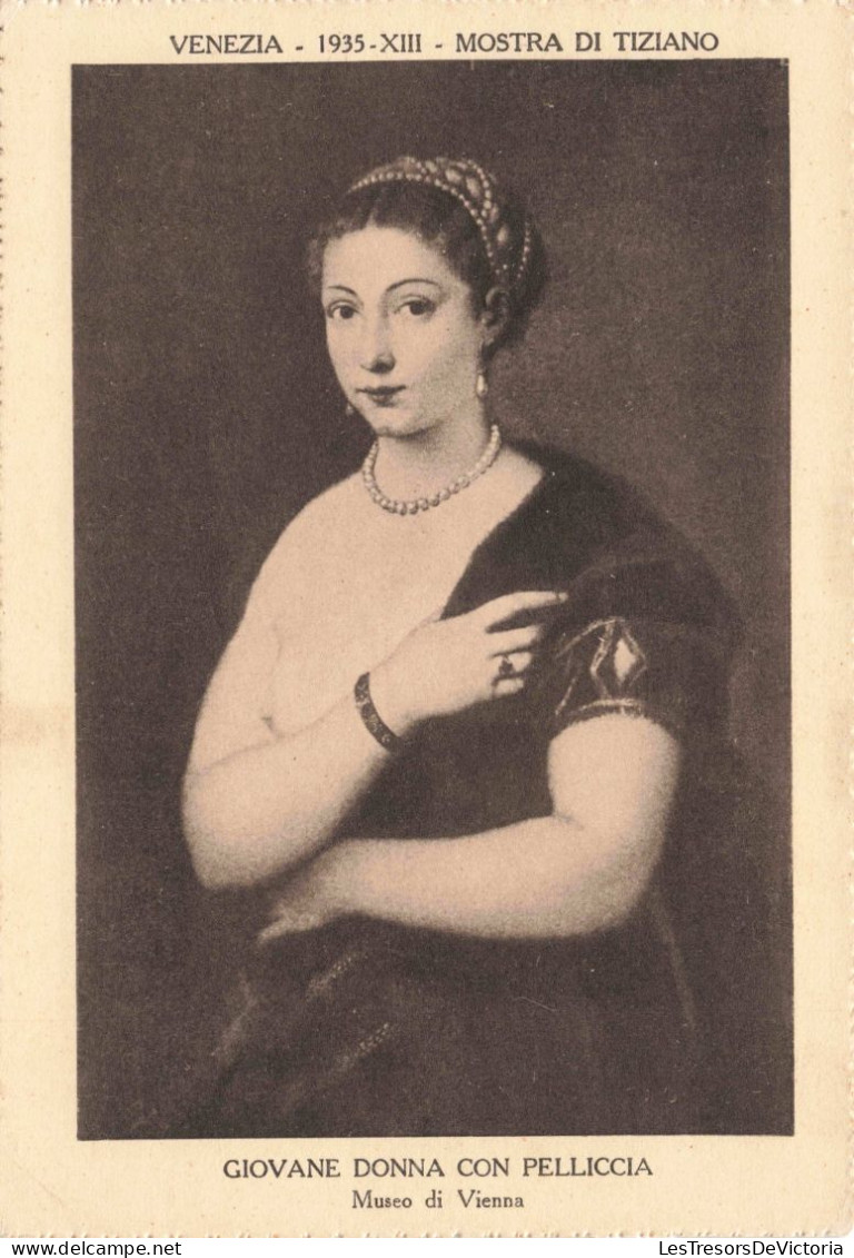 ARTS - Giovane Donna Con Pelliccia - Museo Di Vienna - Carte Postale Ancienne - Peintures & Tableaux