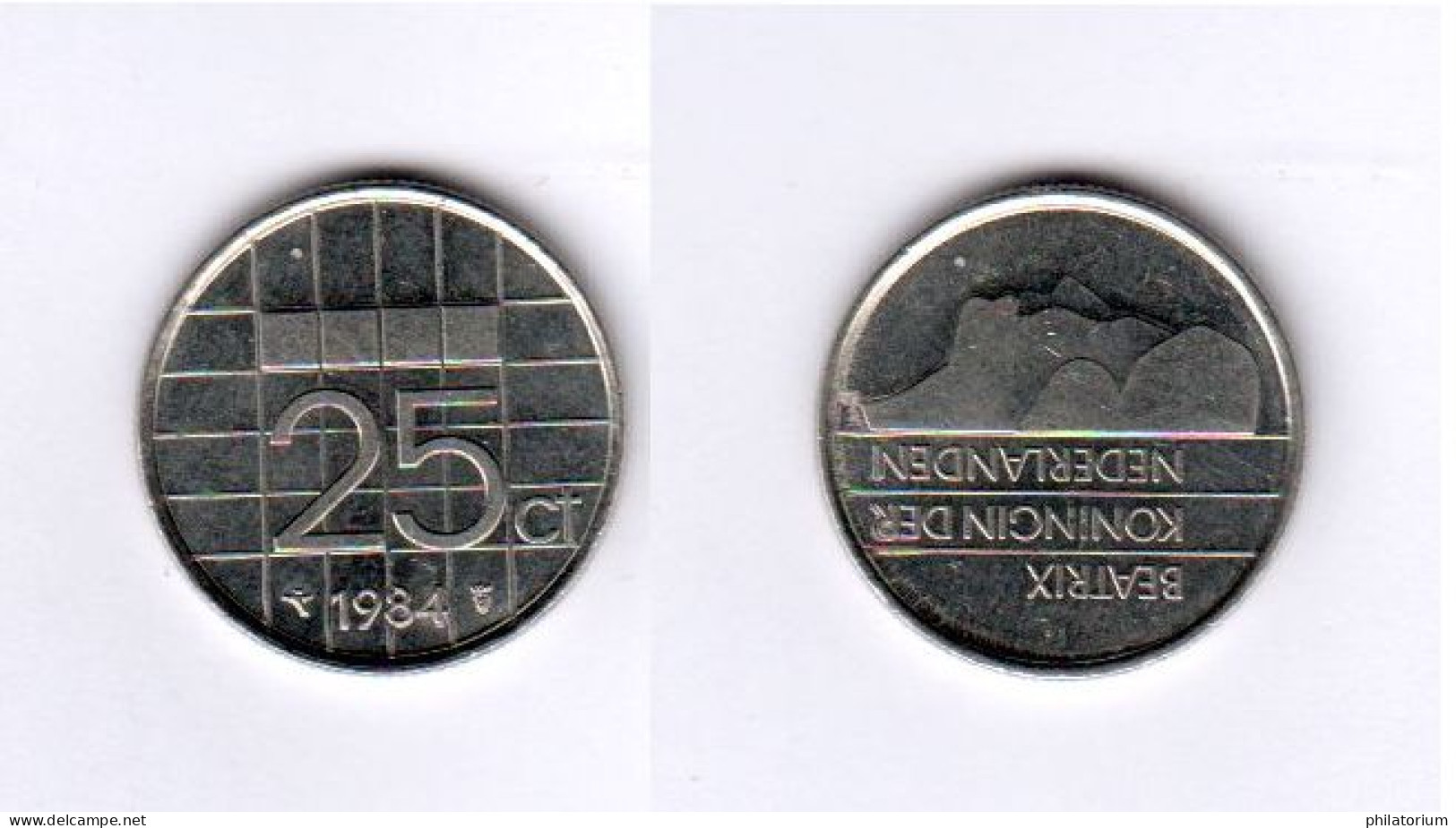 Pays Bas, 25 Cent, 25c, 1984, KM# 204, Beatrix, Nederland, - 1980-2001 : Beatrix