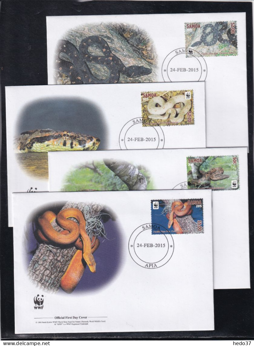 Thème Serpents - Samoa - Série De 4 Enveloppes - TB - Serpenti