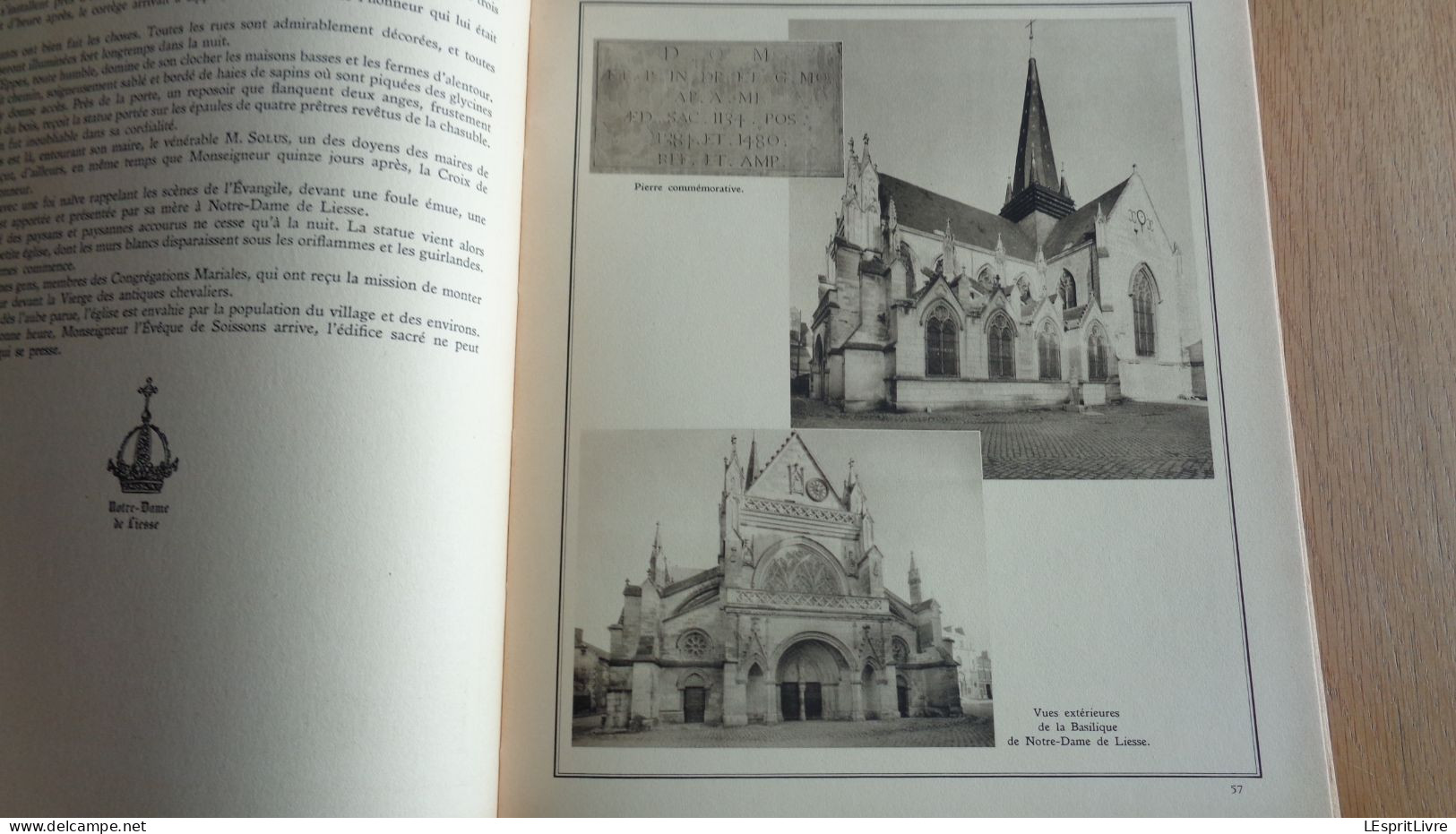 NOTRE DAME DE LIESSE 1134 1934 3 ème Congrès Marial National Régionalsime Religion Culte Laon Congrégations Pèlerinages