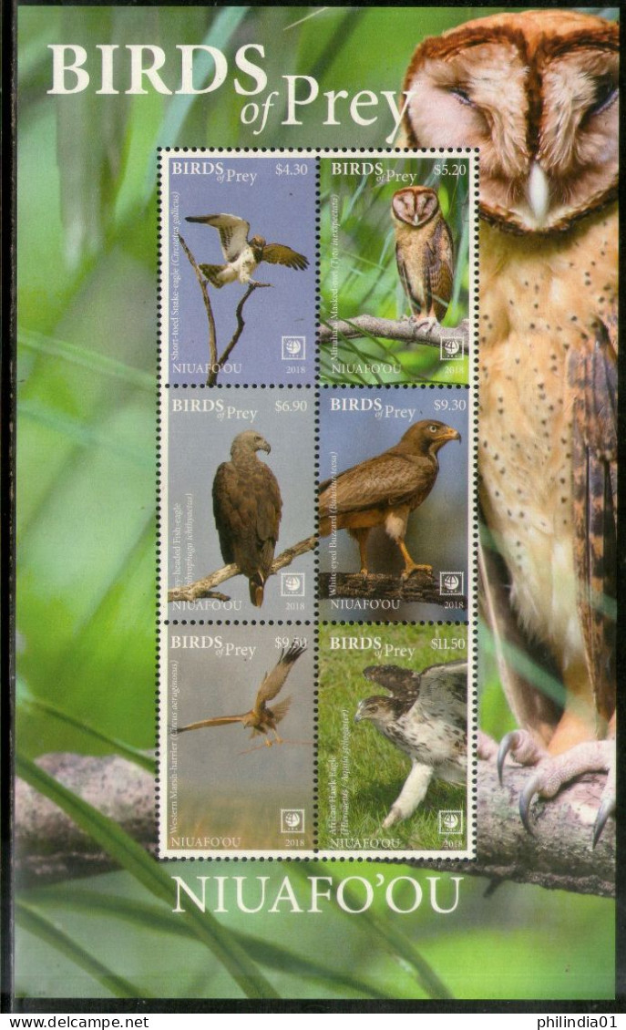 Niuafo’ou 2018 Birds Of Prey Eagle Owl Wildlife Sheetlet MNH # 9233 - Aigles & Rapaces Diurnes