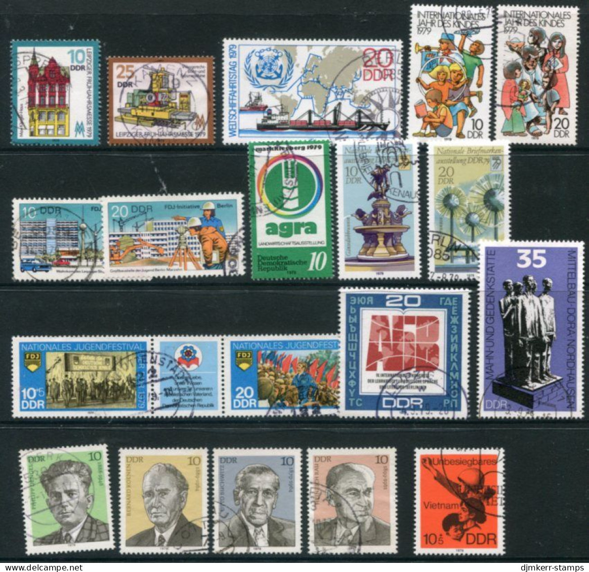 DDR / E. GERMANY 1979 Eleven Commemorative Issues Used - Gebraucht