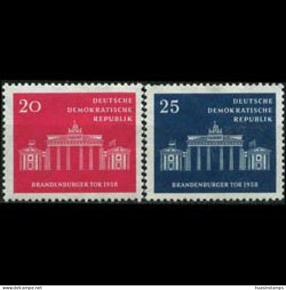 DDR 1958 - Scott# 410-1 Brindenburg Gate Set Of 2 MNH - Ungebraucht