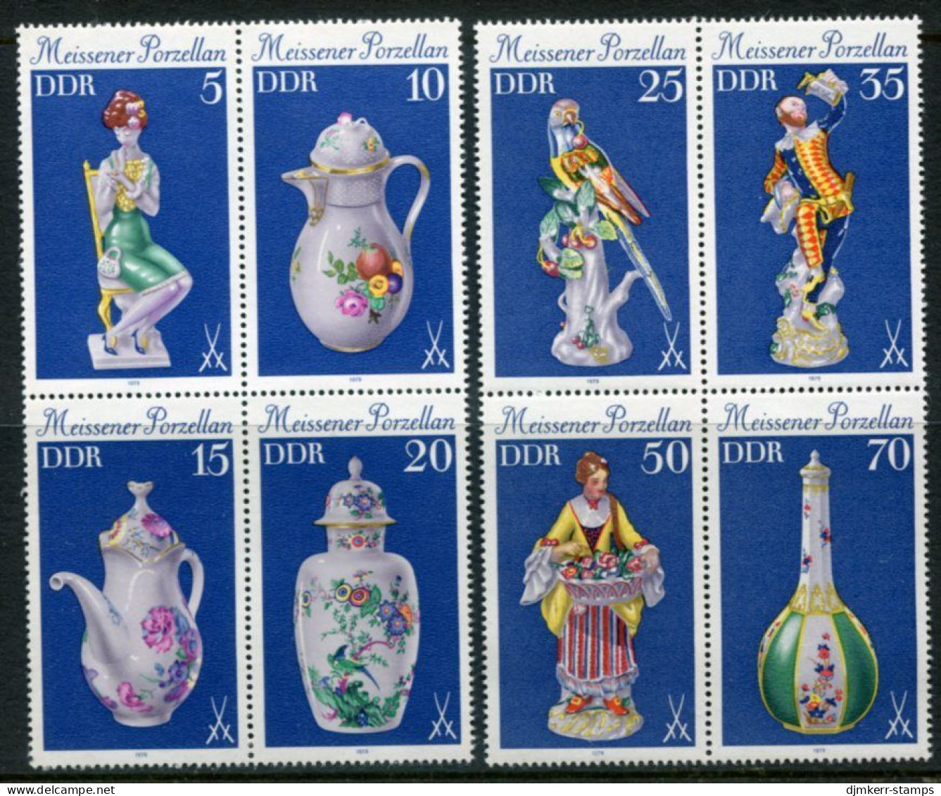 DDR / E. GERMANY 1979 Meissen Porecelain MNH / **.  Michel 2464-71 - Unused Stamps