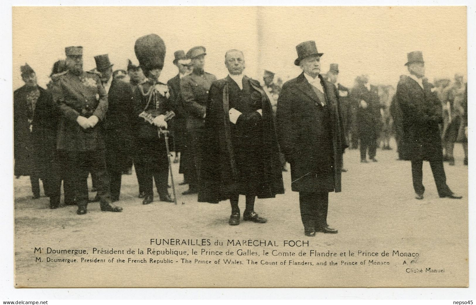 Funérailles Du Maréchal Foch.M. Doumergue Président De La République.le Prince De Galles.le Comte De Flandre Et Le Princ - Beerdigungen