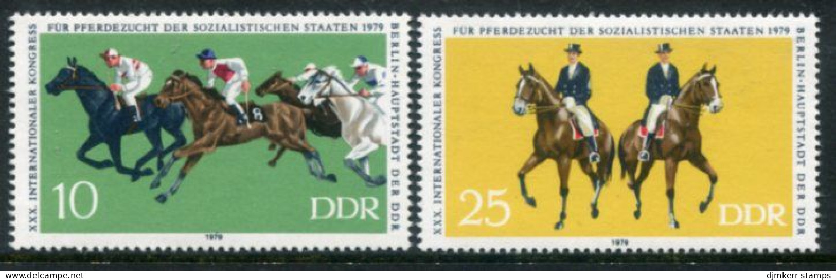 DDR / E. GERMANY 1979 Horse-breeders' Congress MNH / **.  Michel  2449-50 - Ungebraucht