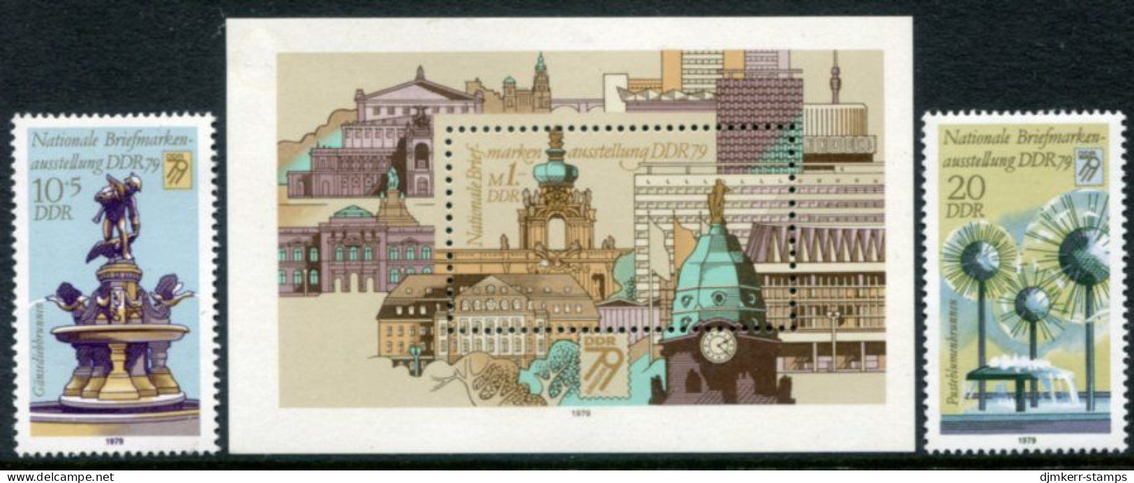 DDR / E. GERMANY 1979 National Philatelic Exhibition MNH / **.  Michel  2441-42, Block 55 - Nuovi