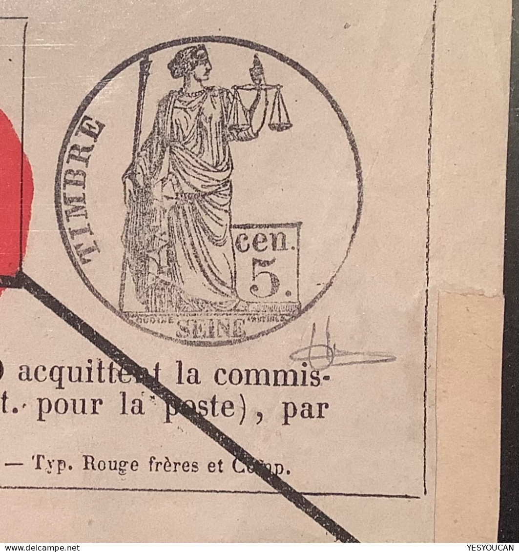 France 1871 Affiche Originale RRR ! Période Commune De Paris Agence Postale Lorin Timbre Poste Locale (fiscal Local Post - Krieg 1870