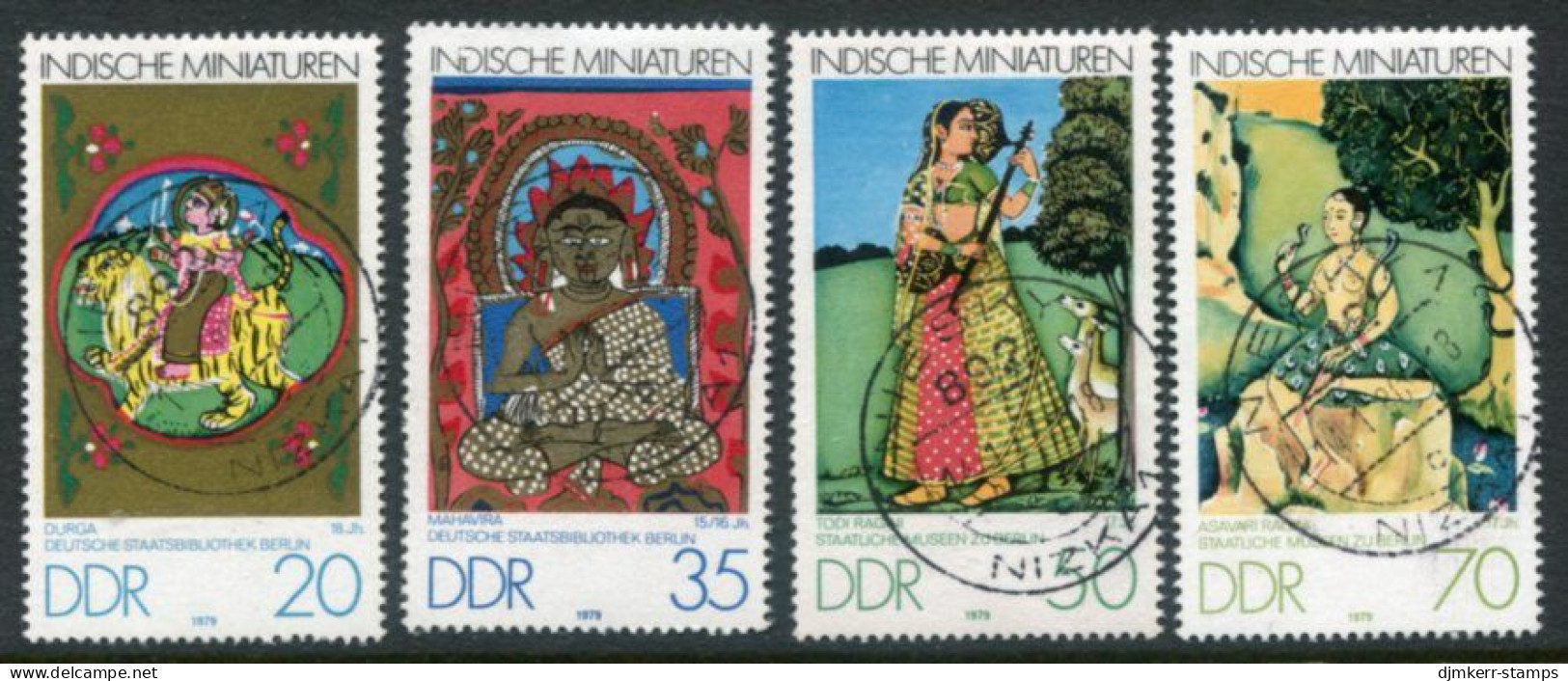 DDR / E. GERMANY 1979 Indian Miniatures Used.  Michel  2418-21 - Used Stamps