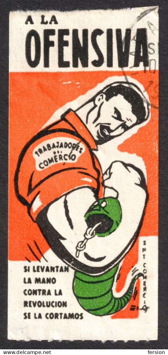 SNAKE Worker / Labour Labor Trade Association / Label Vignette Cinderella SPAIN SINDICATO NACIONAL DE TRABAJADORES SNT - Serpents