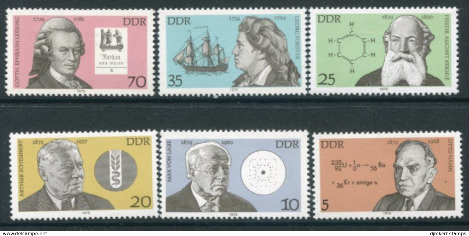 DDR / E. GERMANY 1979 Personalities MNH / **.  Michel  2406-11 - Unused Stamps
