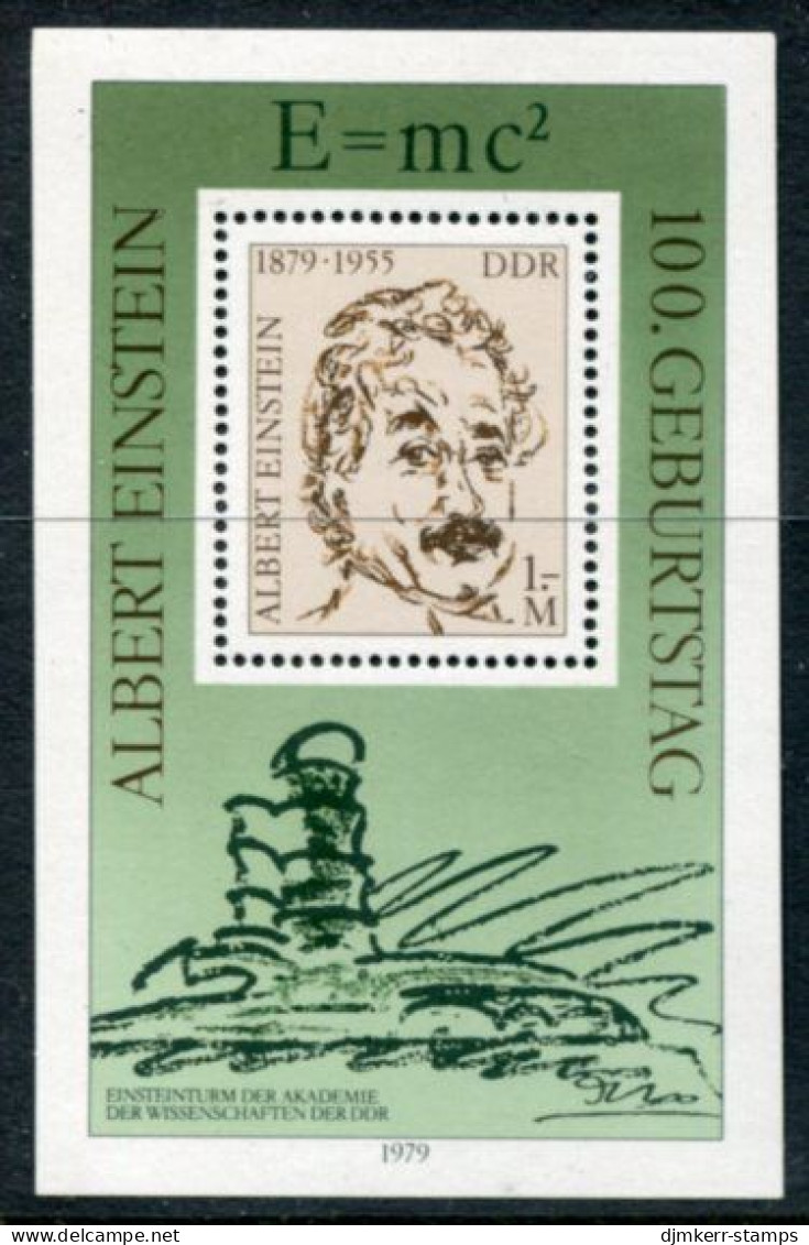 DDR / E. GERMANY 1979 Einstein Centenary MNH / **.  Michel  Block 54 - Unused Stamps