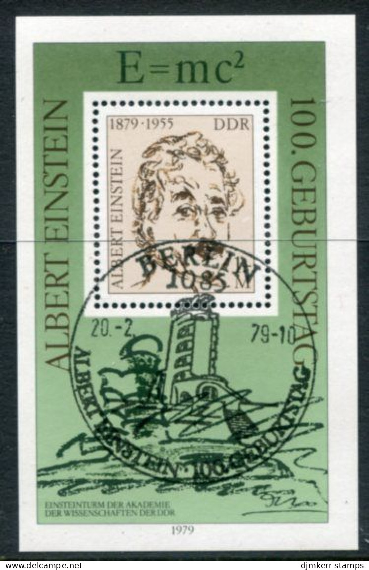 DDR / E. GERMANY 1979 Einstein Centenary Used.  Michel  Block 54 - Used Stamps
