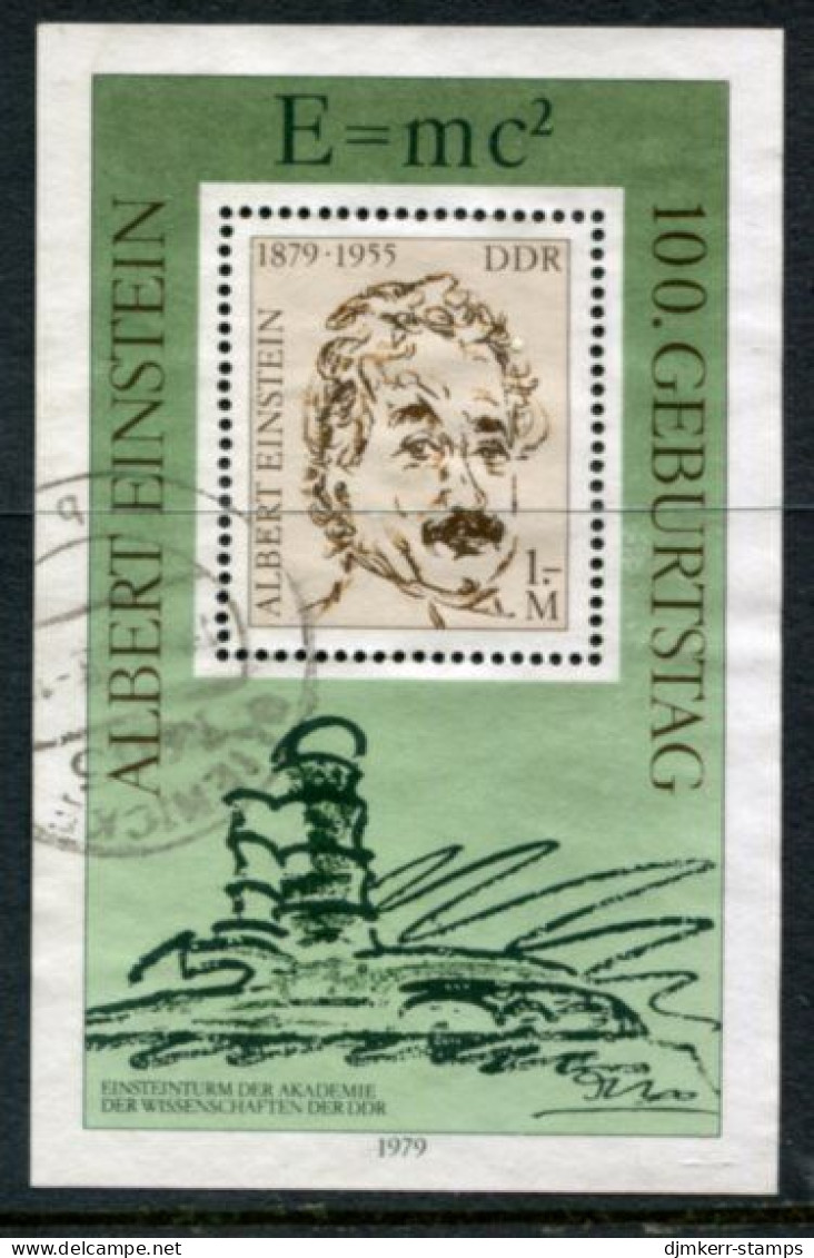 DDR / E. GERMANY 1979 Einstein Centenary Used.  Michel  Block 54 - Usados