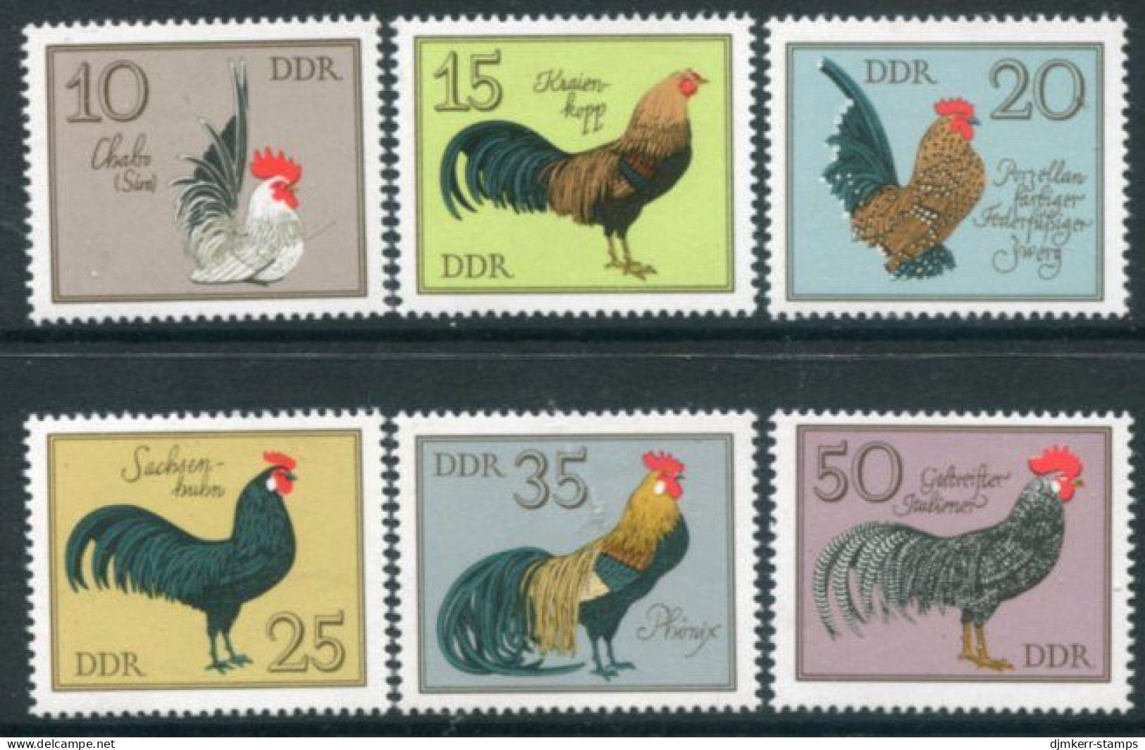 DDR / E. GERMANY 1979 Poultry Breeds MNH / **.  Michel  2394-99 - Unused Stamps