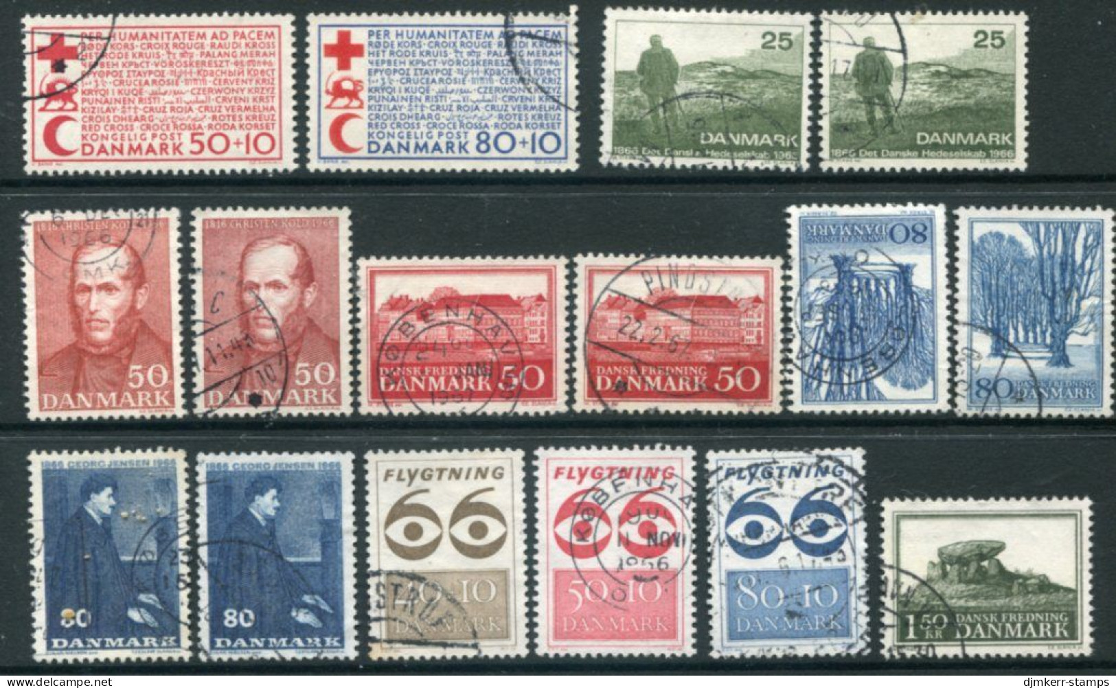 DENMARK 1966 Complete Issues With Ordinary And Fluorescent Papers, Used Michel 438-48 - Oblitérés