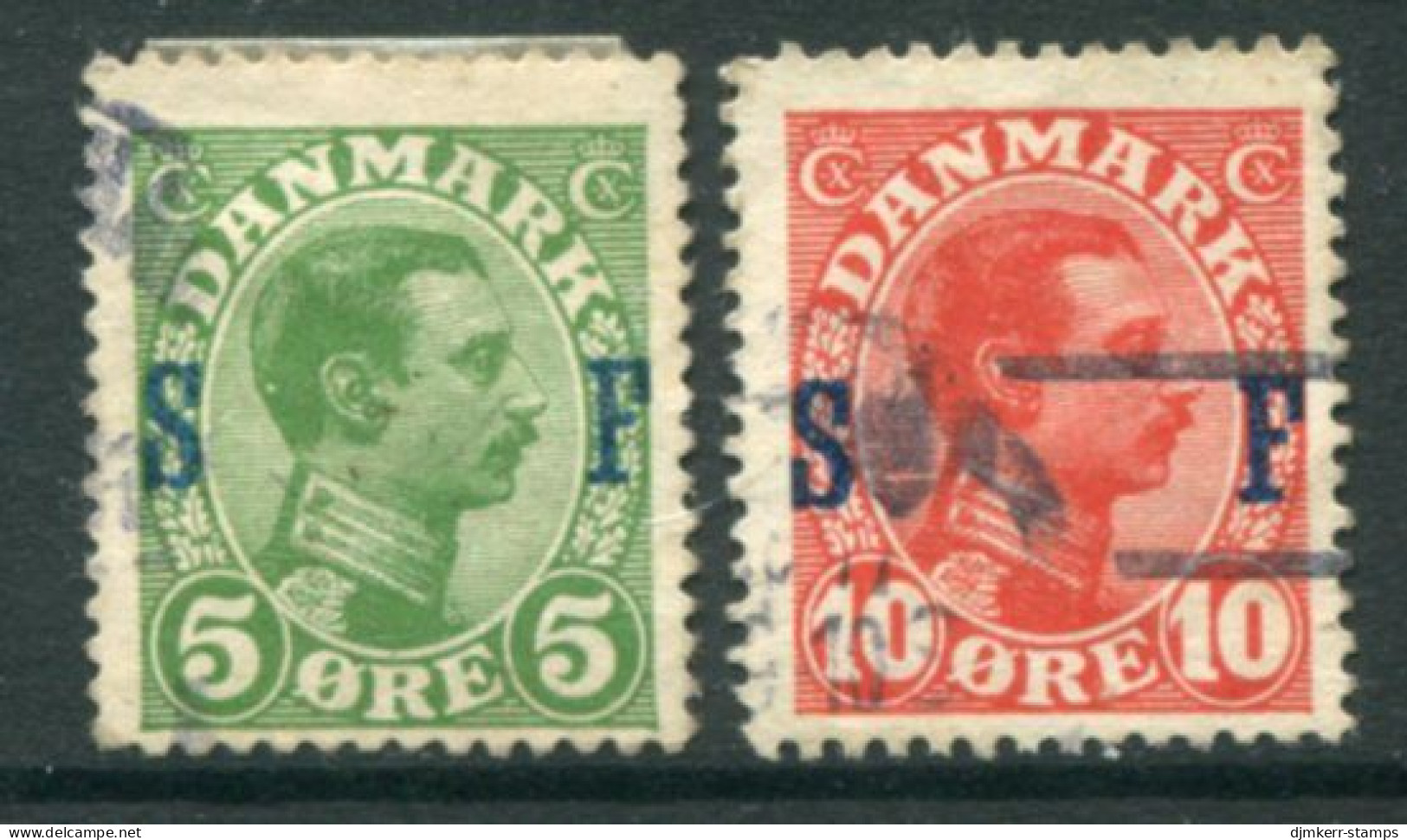 DENMARK 1917 Military Post Overprints,, Used. Michel  1- 2 - Used Stamps