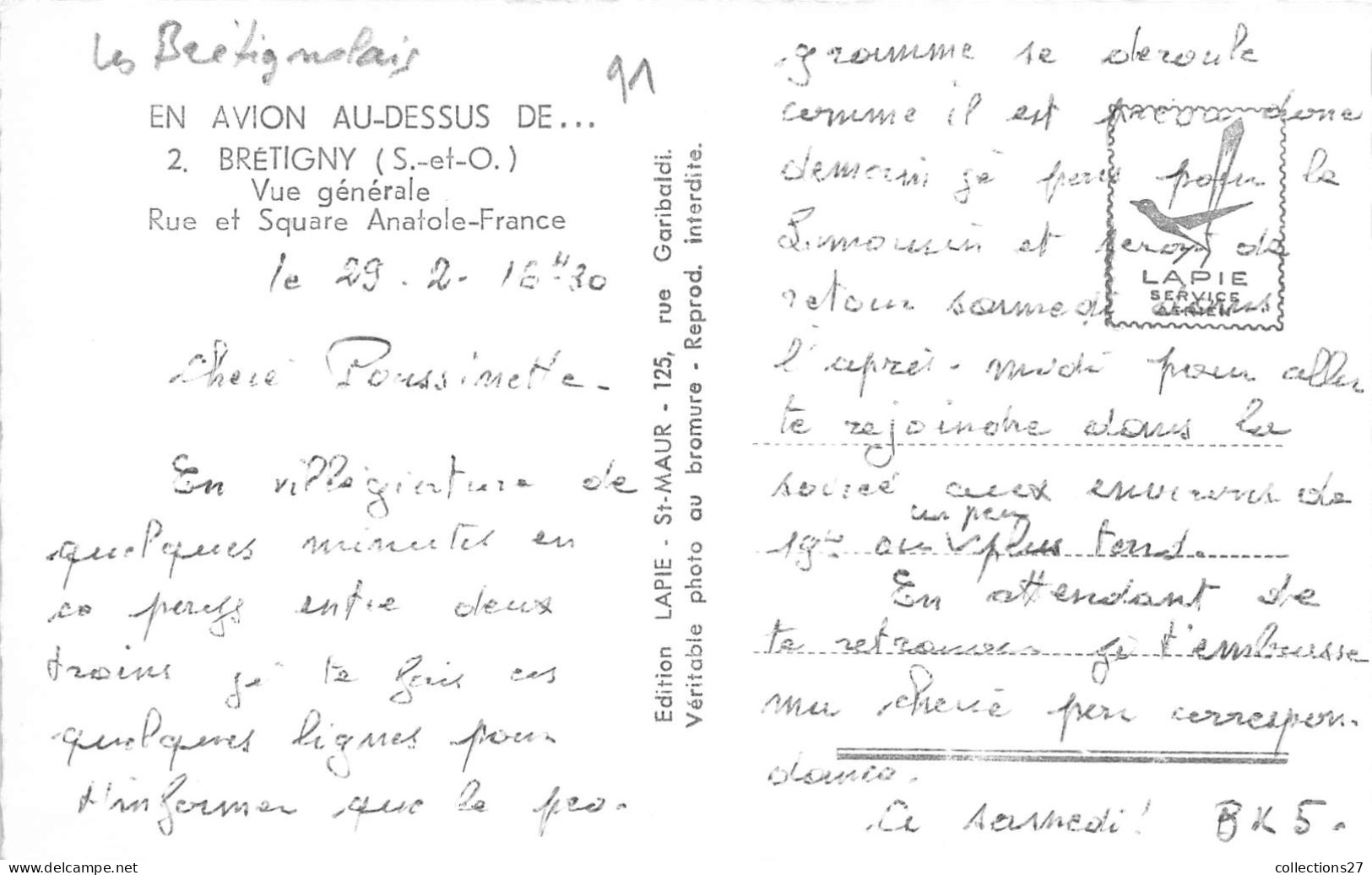 91-BRETIGNY- VUE GENERALE RUE ET SQUARE ANATOLE FRANCE - Bretigny Sur Orge