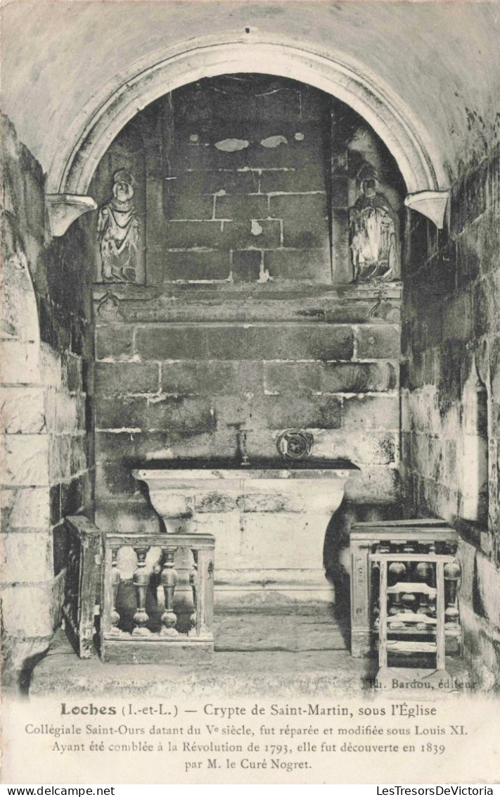 FRANCE - Loches - Crypte De Saint-Martin - Sous L'église - Carte Postale Ancienne - Loches