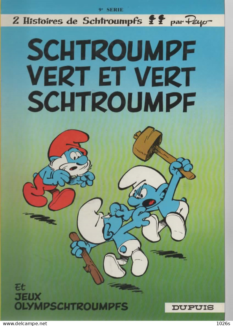 B.D.SCHTROUMPF VERT ET VERT SCHTROUMPF ET IEUX OLYMPSCHTROUMPFS - 1978 - Schtroumpfs, Les - Los Pitufos