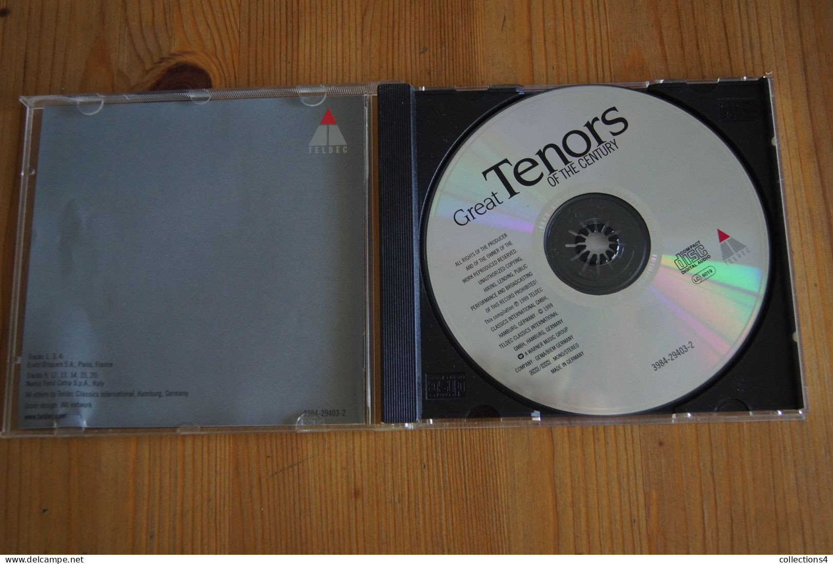 GREAT TENORS OF THE CENTURY CD ALLEMAND 1999 VALEUR + OPERA JOSE CURA P SEIFFERT R ALAGNA ETC - Filmmuziek