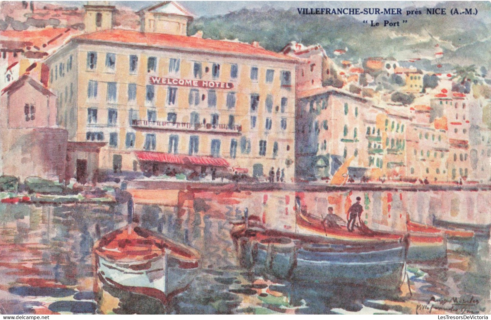 ARTS - Peintures Et Tableaux - Villefranche Sur Mer Près Nice -  Le Port - Carte Postale Ancienne - Peintures & Tableaux