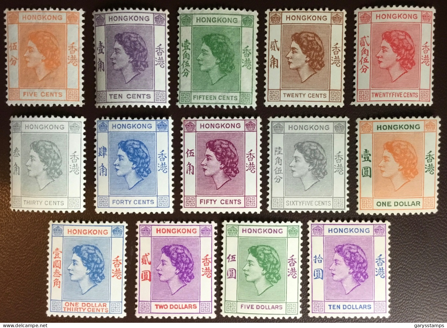 Hong Kong 1954 - 1962 Definitives Set $5 Maybe MLH Others MNH - Unused Stamps