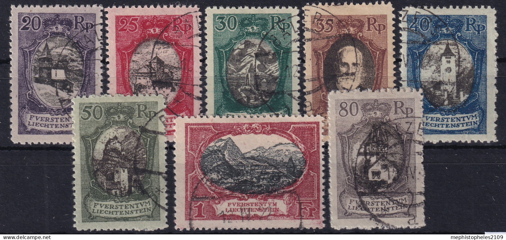 LIECHTENSTEIN 1921 - Canceled - ANK 53-60 - Complete Set! - Used Stamps