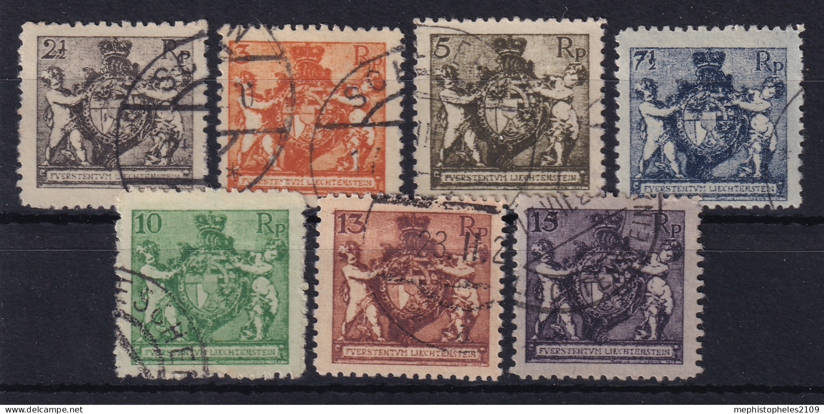 LIECHTENSTEIN 1921 - Canceled - ANK 46B-52B - Used Stamps