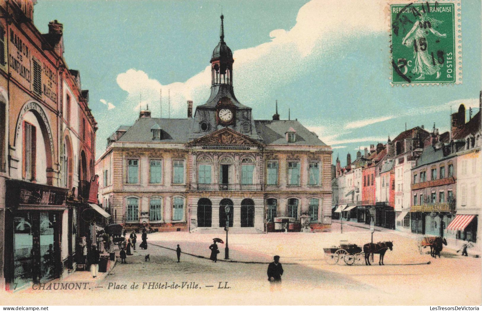 FRANCE - Chaumont - Place De L'hôtel De Ville - Colorisé - Animé - Carte Postale Ancienne - Chaumont