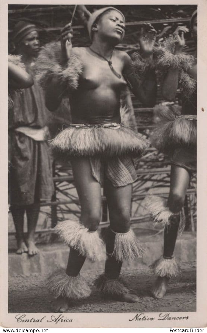 African Native Dancers Women Straw Mini Skirts Real Photo Postcard - Kenya